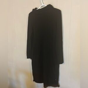 Talbots Black Long Sleeve Knit Turtleneck Midi Dress Size M